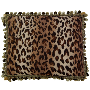 Oblong Leopard Needlepoint Pillow