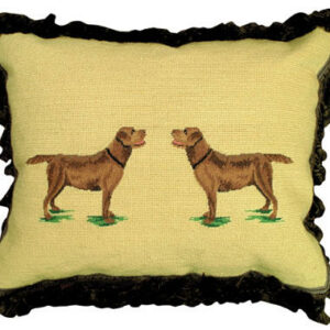 Chocolate Lab Needlepoint Pillow