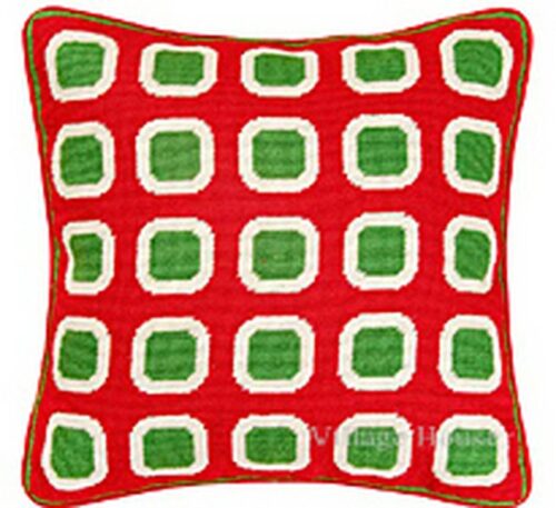 Christmas Blocks Needlepoint Pillow