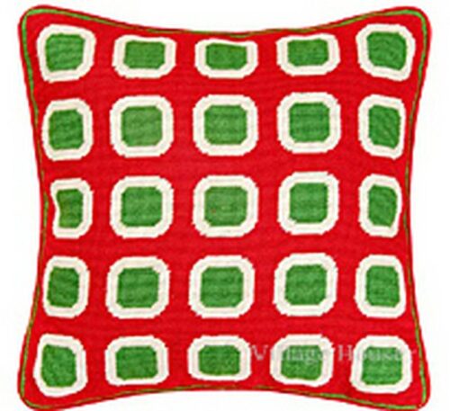 Christmas Blocks Needlepoint Pillow