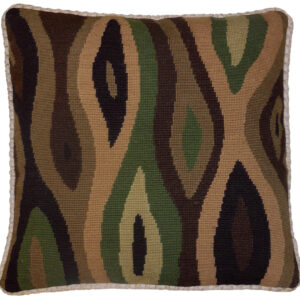 Forest Square Needlepoint Pillow