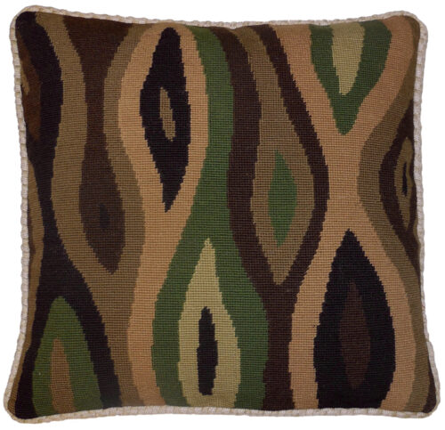 Forest Square Needlepoint Pillow