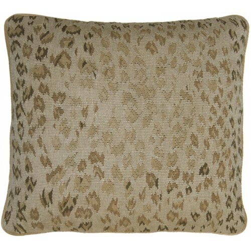 Gold Leopard Aubusson Weave Needlepoint Pillow