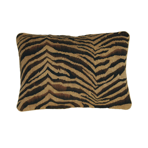 Oblong Zebra Aubusson Weave Needlepoint Pillow