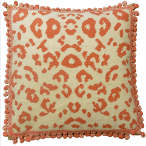 Orange Cream Leopard Print Needlepoint