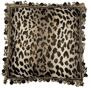 Square Leopard Animal Print Needlepoint Pillow
