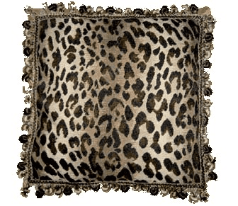 Square Leopard Animal Print Needlepoint Pillow