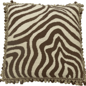 Taupe and Beige Animal Design Needlepoint Pillow