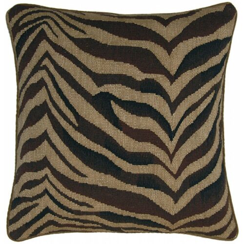 Zebra Aubusson Weave Needlepoint Pillow