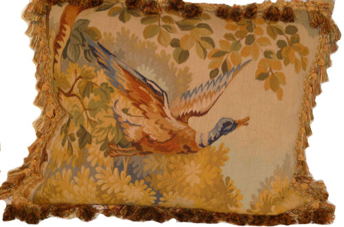 Duck in Flight Needlepoint Pillow