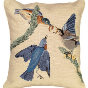 Eastern Bluebird Needlepoint Pillow