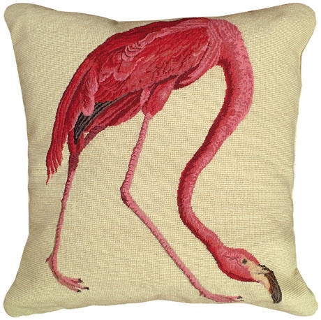 Flamingo Needlepoint Pillow