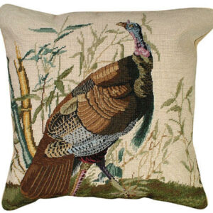 Wild Turkey Needlepoint Pillow