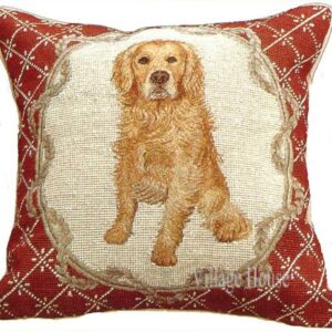 Golden Retriever Needlepoint PIllow