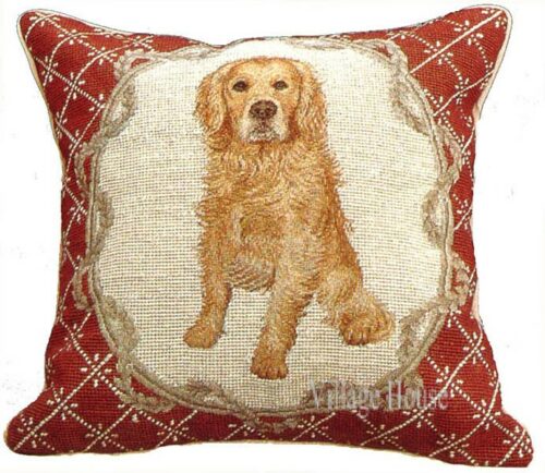 Golden Retriever Needlepoint PIllow