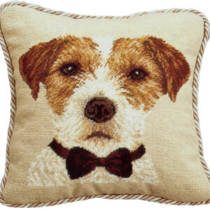 Jack Russell Dog Needlepoint Pillow