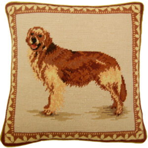 Golden Retriever Dog Needlepoint Pillow