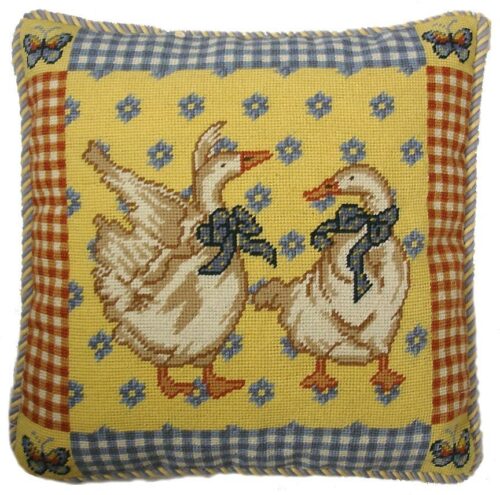 child's needlepoint pillow