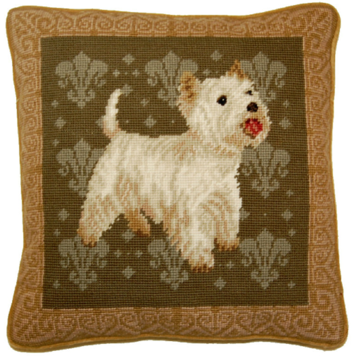 Westie Dog Needlepoint Pillow