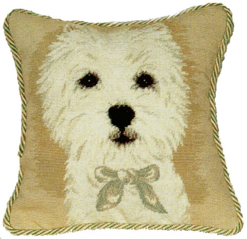 Westie Dog Needlepoint Pillow