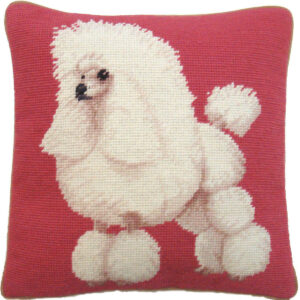 Poodle Dog Needlepoint Pillow