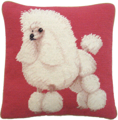 Poodle Dog Needlepoint Pillow