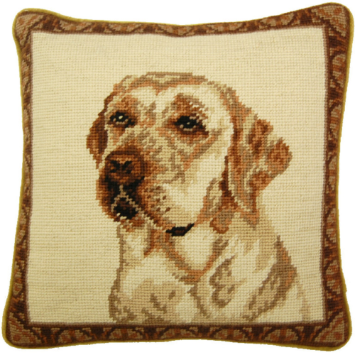 yellow labrador Dog Needlepoint pilow