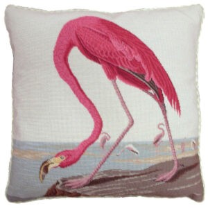 American Flamingo Needlepoint Pillow