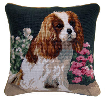 Cavalier King Charles Needlepoint Pillow