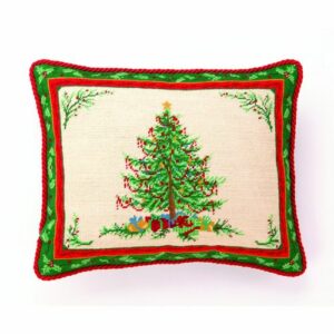 Classic Christmas Needlepoint Pillow