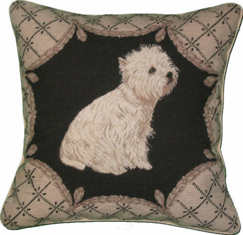 Westie Dog Needlepoint Pillow