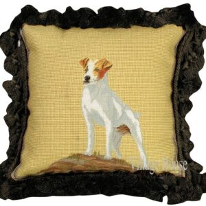 Jack Russell Needlepoint Pillow