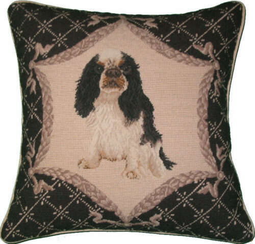 King Charles Needlepoint Pillow