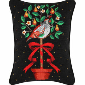 Partridge in a Pear Tree Needlepoint Pillow