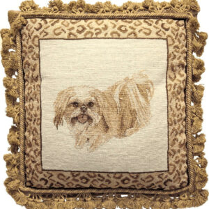 Playful Shih Tzu Needlepoint Pillow