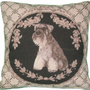 Schnauzer Needlepoint Pillow