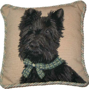 Scottie Dog Needlepoint Pillow