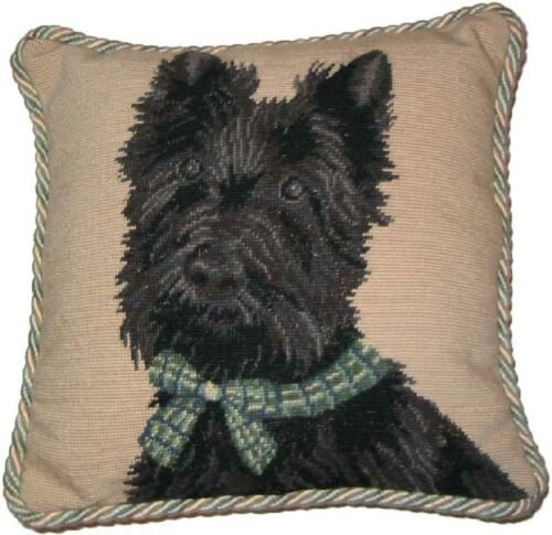 Scottie Dog Needlepoint Pillow