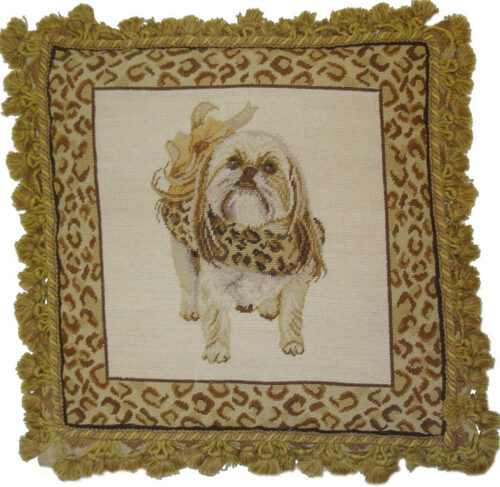 Shih-Tzu Dog Needlepoint Pillow