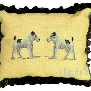 wire hair terrier needlepoint pillow