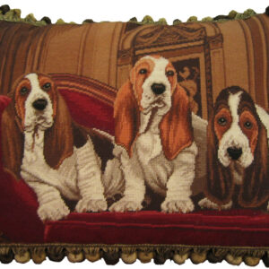 Bassett Hound Dog Needlepoint Pillow