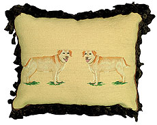 Yellow Labradors Needlepoint Pillow