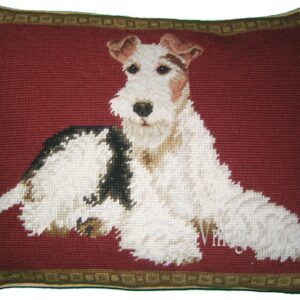 Wire Fox Terrier Needlepoint Pillow