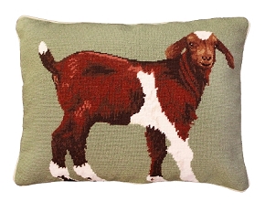 Billy Goat Needlepoint Pillow