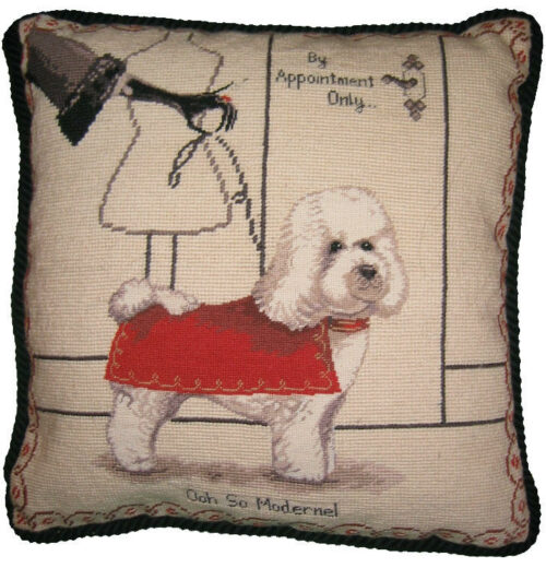 Bichon Needlepoint Pillow