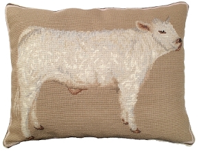 Charolais Needlepoint Pillow