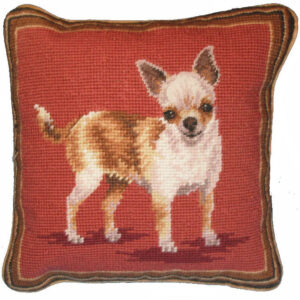 Chihuahua Dog Needlepoint Pillow