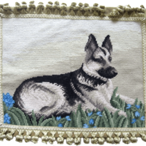 German Shepherd Needlepoint Pillow