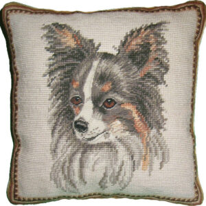 Papillon Needlepoint Pillow