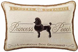 Princess Pooch Needlepoint Pillow